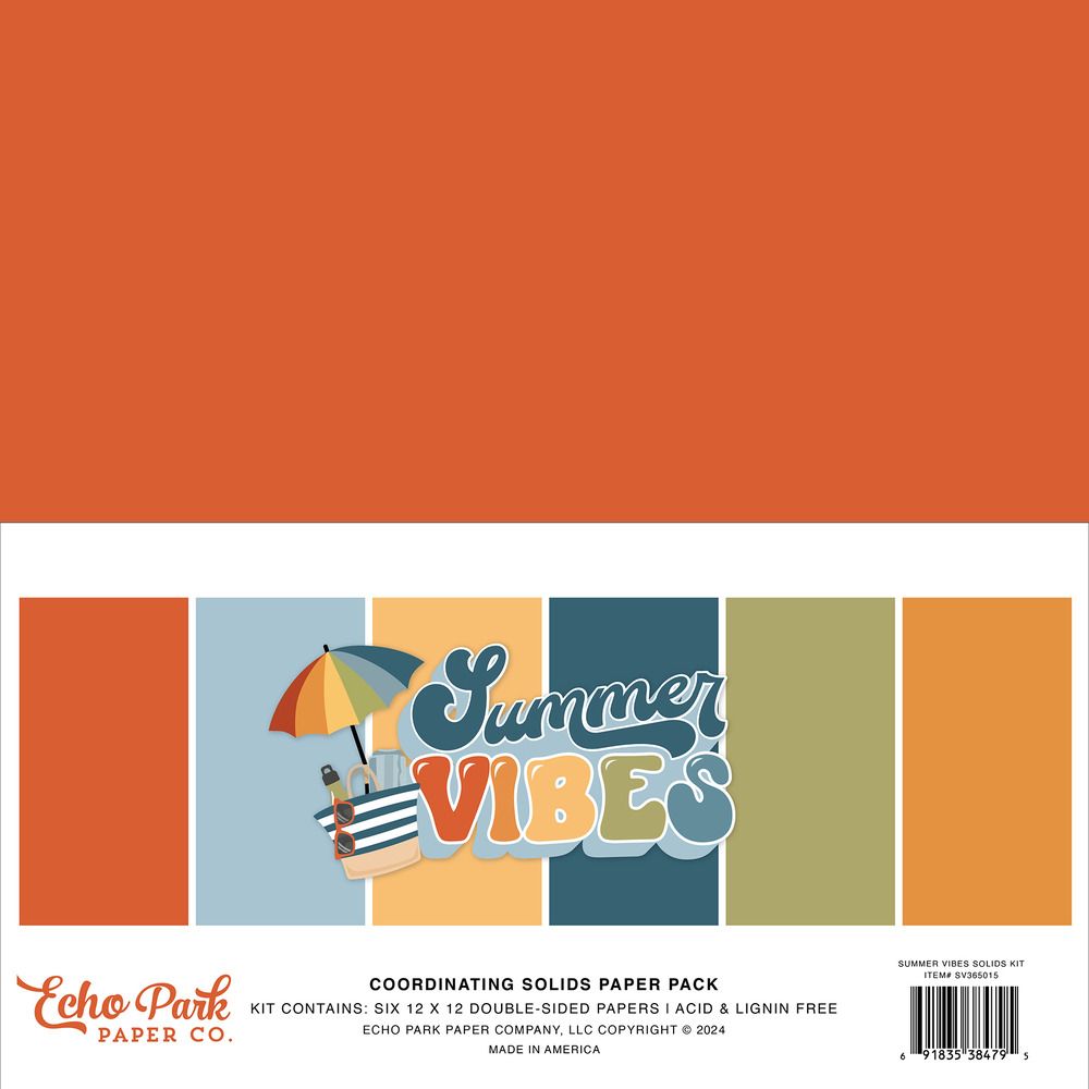 12x12 Coordinating Solids Paper Pack - Summer Vibes Collection