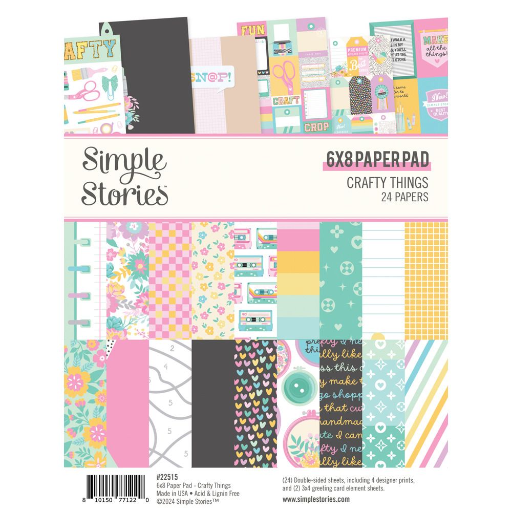 6x8 Paper Pad - Crafty Things Collection