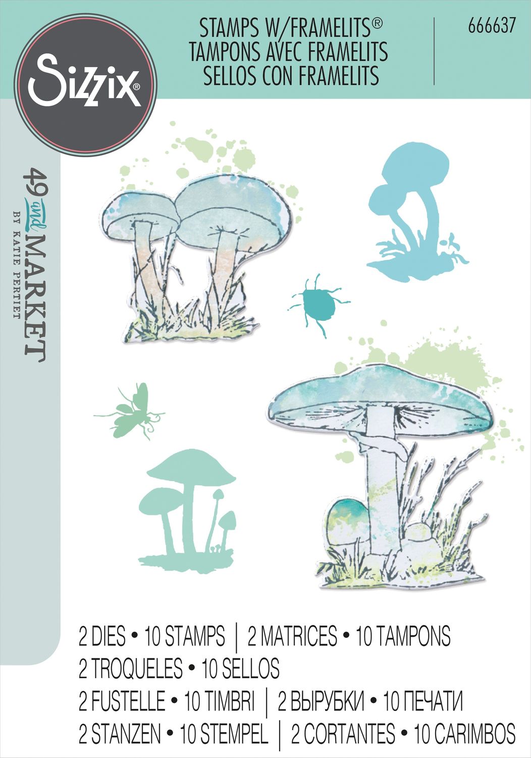 Painted Pencil Mushrooms - Stamp and Die Set