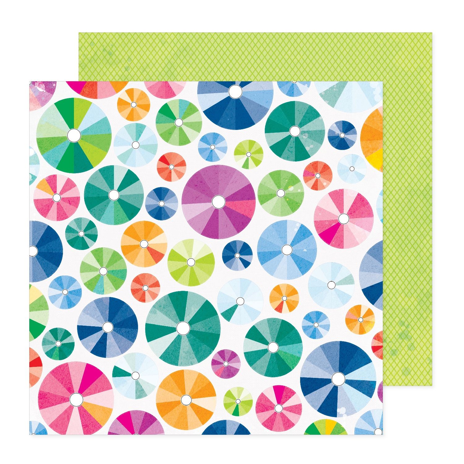 12x12 Double-Sided Paper - Spinning Wheels - Bold And Bright Collection