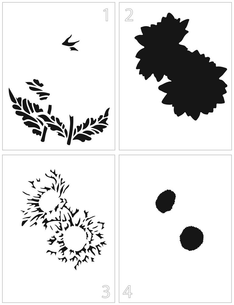 Layered Sunflowers - A2 Layering Stencil