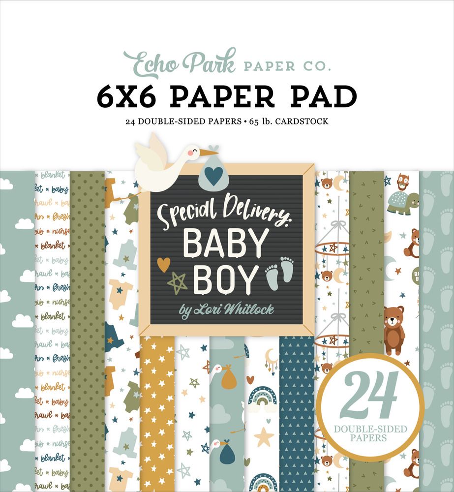6x6 Paper Pad - Special Delivery Baby Boy Collection
