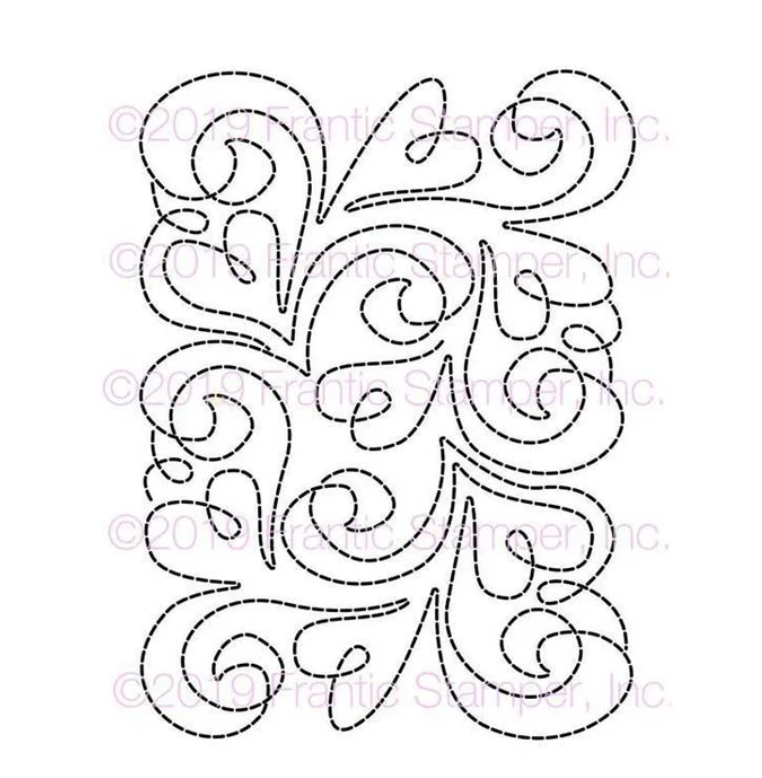 Stitched Sweet Swirls Card Panel - Coverplate Die