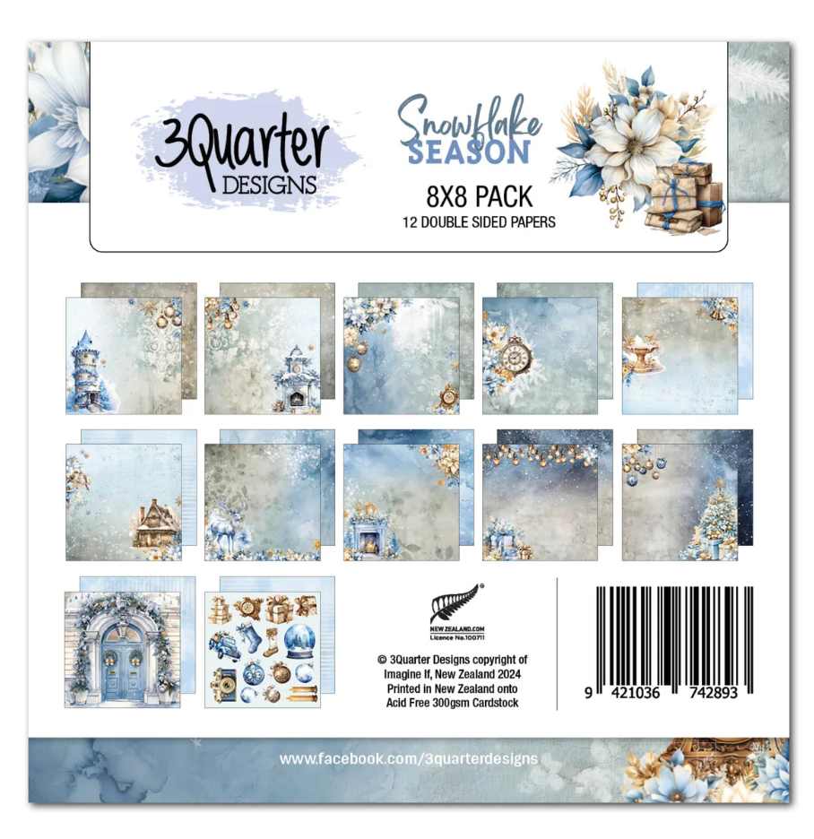 8x8 Paper Pack - Snowflake Season Collection