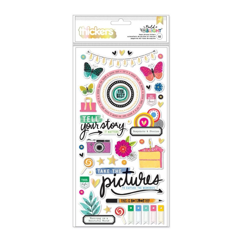 Foam Phrase Thickers - Bold And Bright Collection