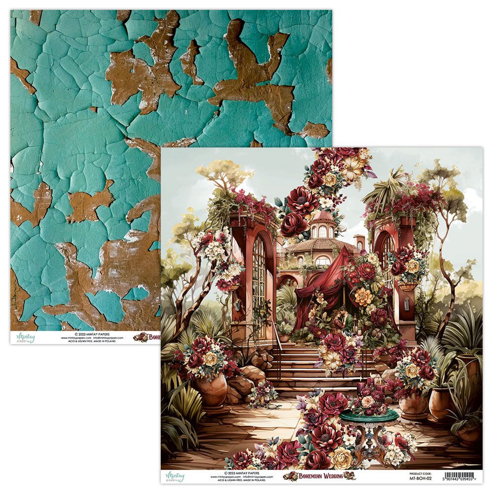 12x12 Double-sided Paper - 02 - Bohemian Wedding Collection