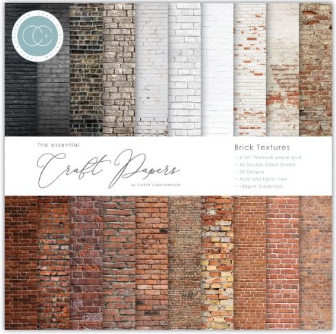 6x6 Paper Pad - Brick Textures - Essential Craft Papers