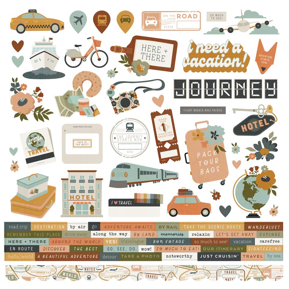 12x12 Sticker Sheet - Here + There Collection