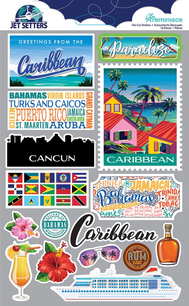 Caribbean - Jet Setters Stickers