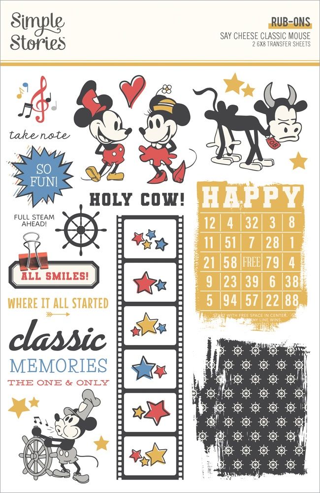 Rub-ons - Say Cheese Classic Mouse