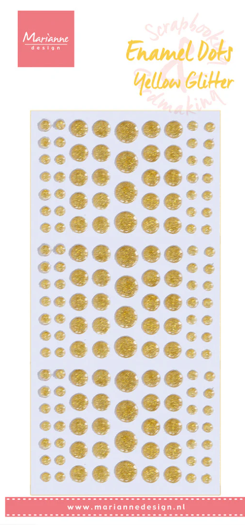 Yellow Glitter - Enamel Dots