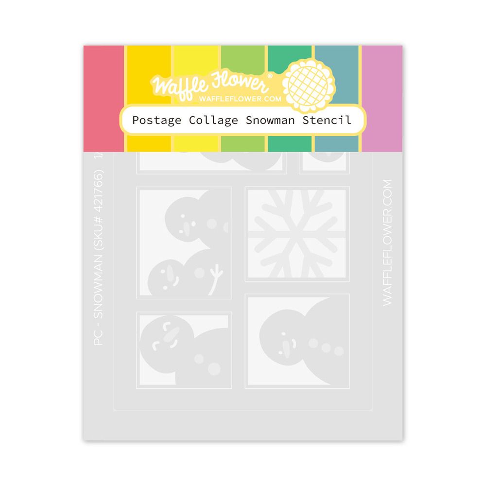 Postage Collage Snowman - Stencil Set