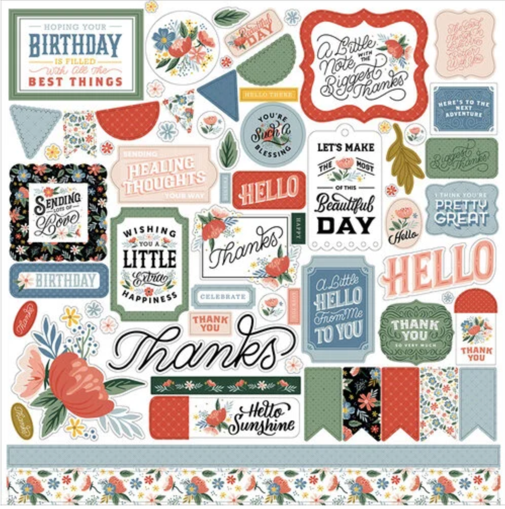 12x12 Sticker Sheet - Salutations No.2 Collection