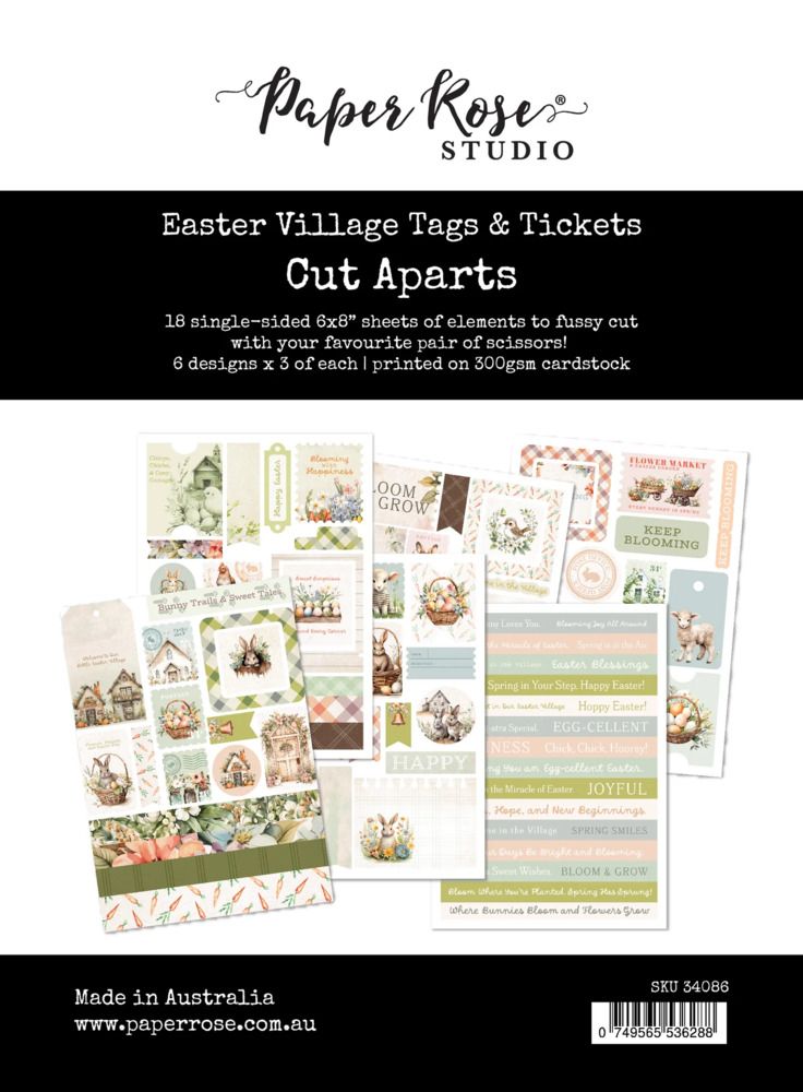Tags &amp; Tickets - Cut Aparts Paper Pack - Easter Village Collection