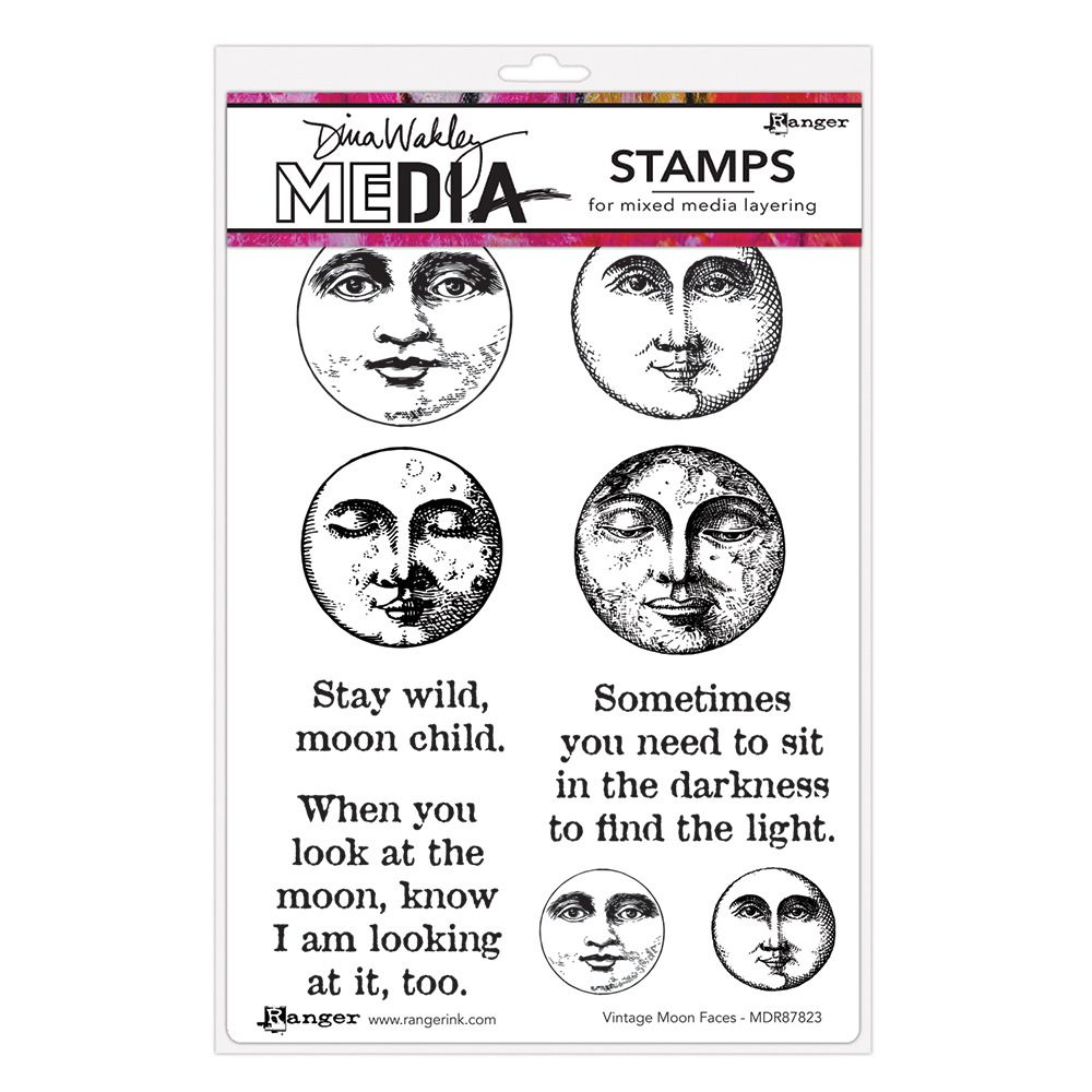 Vintage Moon Faces - Cling Stamp Set