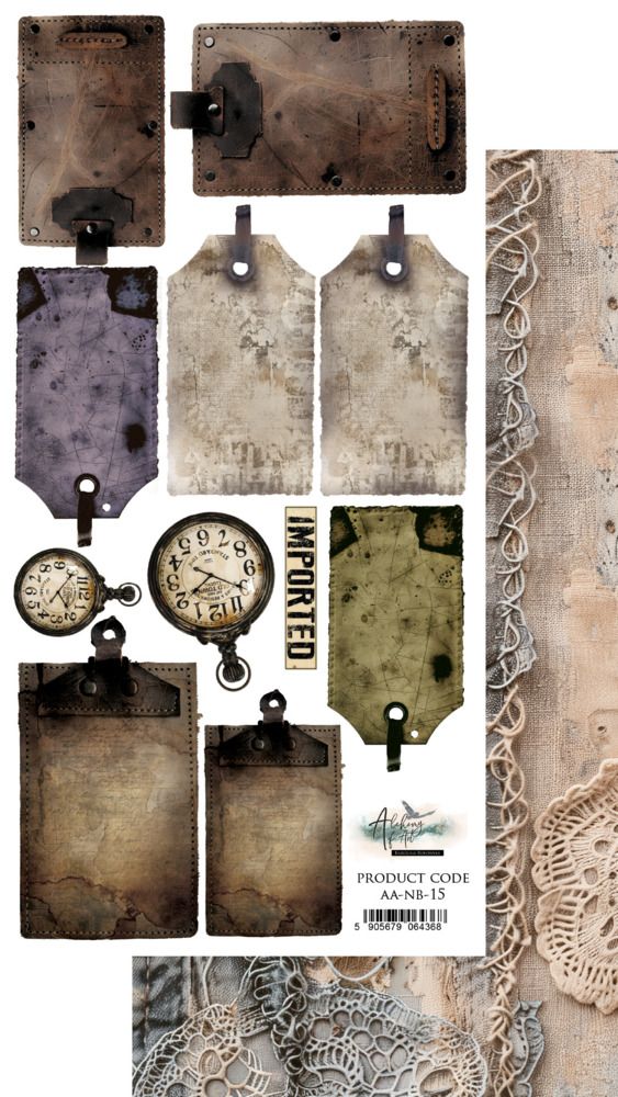 6x12 Extras Paper Set - Tags - Natural Beauty Collection