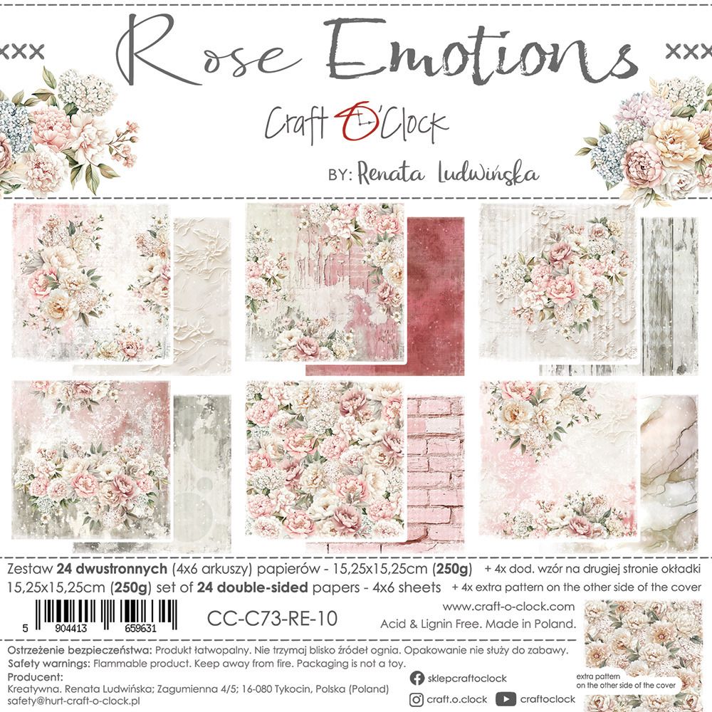 6x6 Paper Pad - Rose Emotions Collection