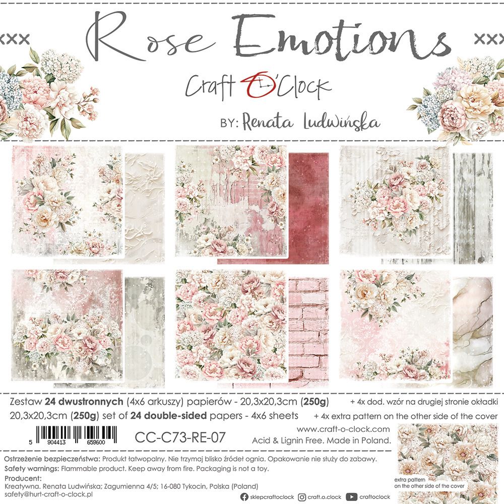 8x8 Paper Pad - Rose Emotion Collection