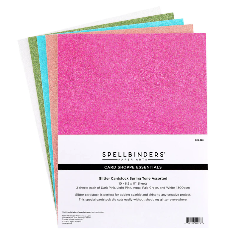Spring Tones Glitter Cardstock Pack