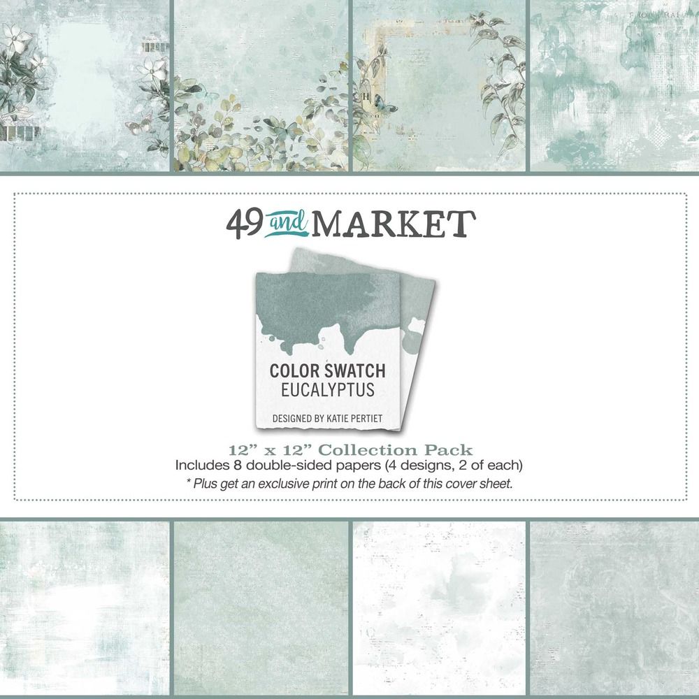 12x12 Paper Pack - Color Swatch Eucalyptus Collection