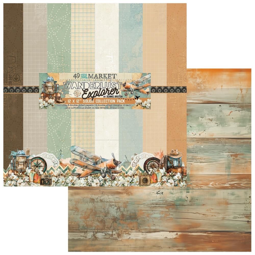 12x12 Solids Paper Pack - Wanderlust Explorer Collection