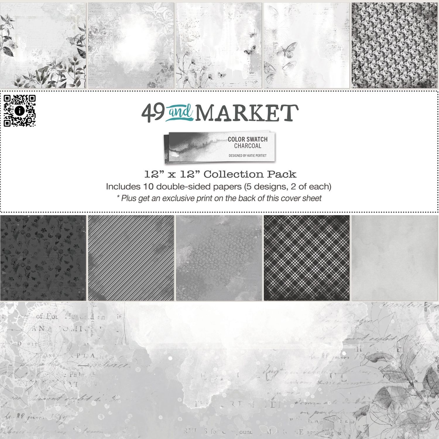 12x12 Collection Pack - Color Swatch Charcoal Collection