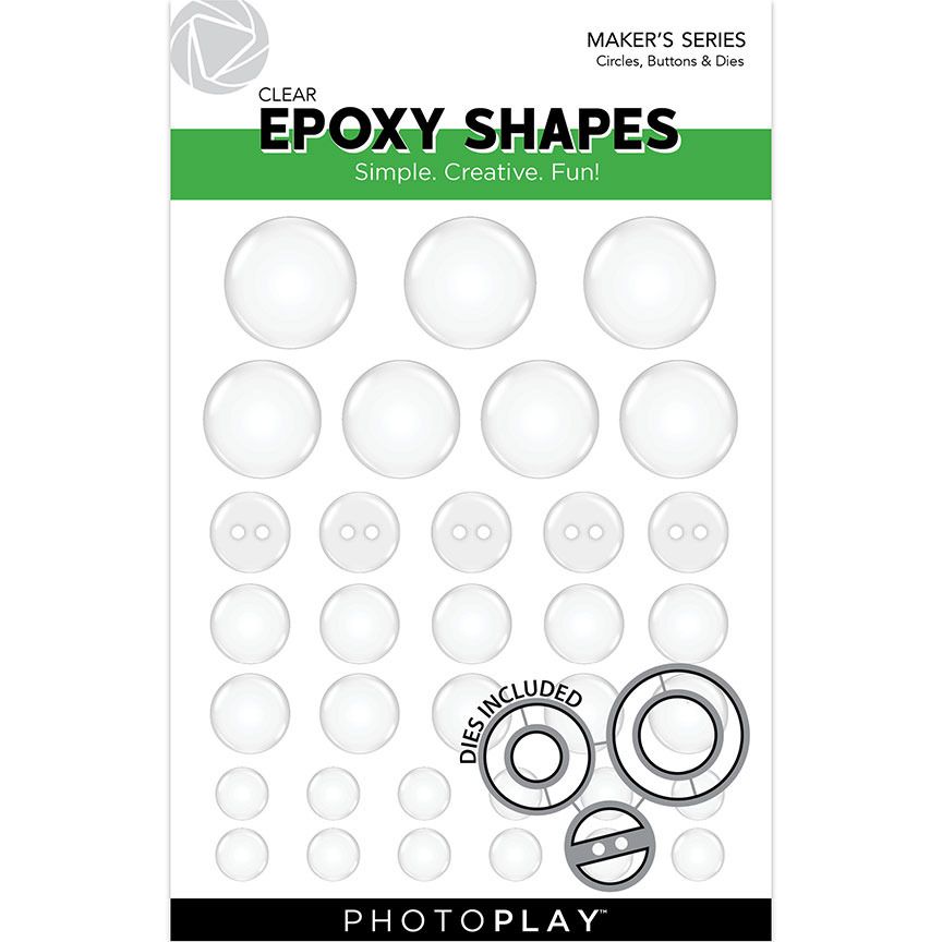 Circles &amp; Buttons With Die - Clear Epoxy Shapes