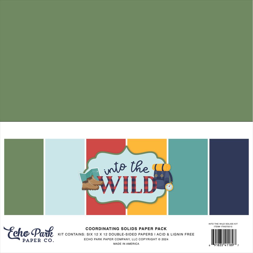 12x12 Coordinating Solids Paper Pack - Into The Wild Collection