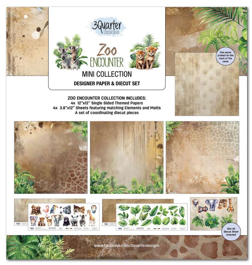 12x12 Paper &amp; Diecuts Set - Zoo Encounter Mini Collection