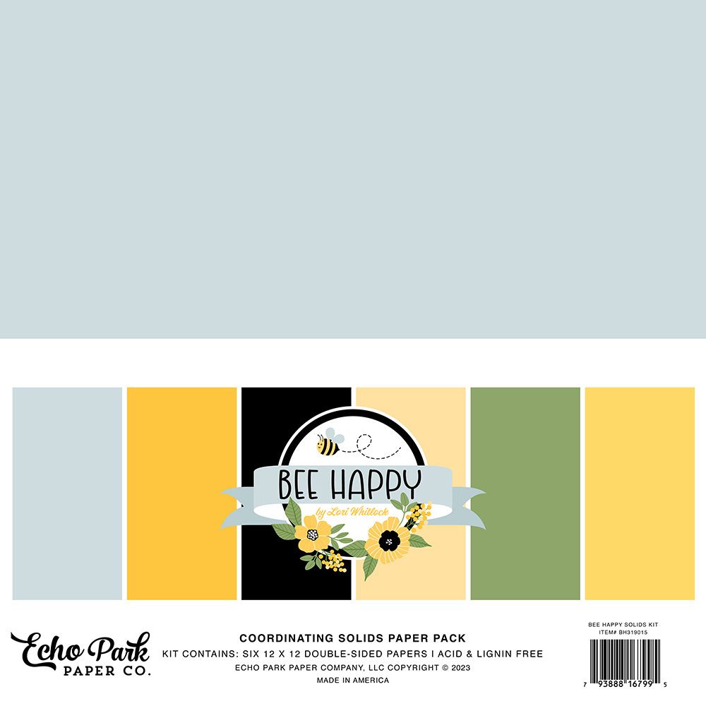 12x12 Coordinating Solids Paper Pack - Bee Happy Collection