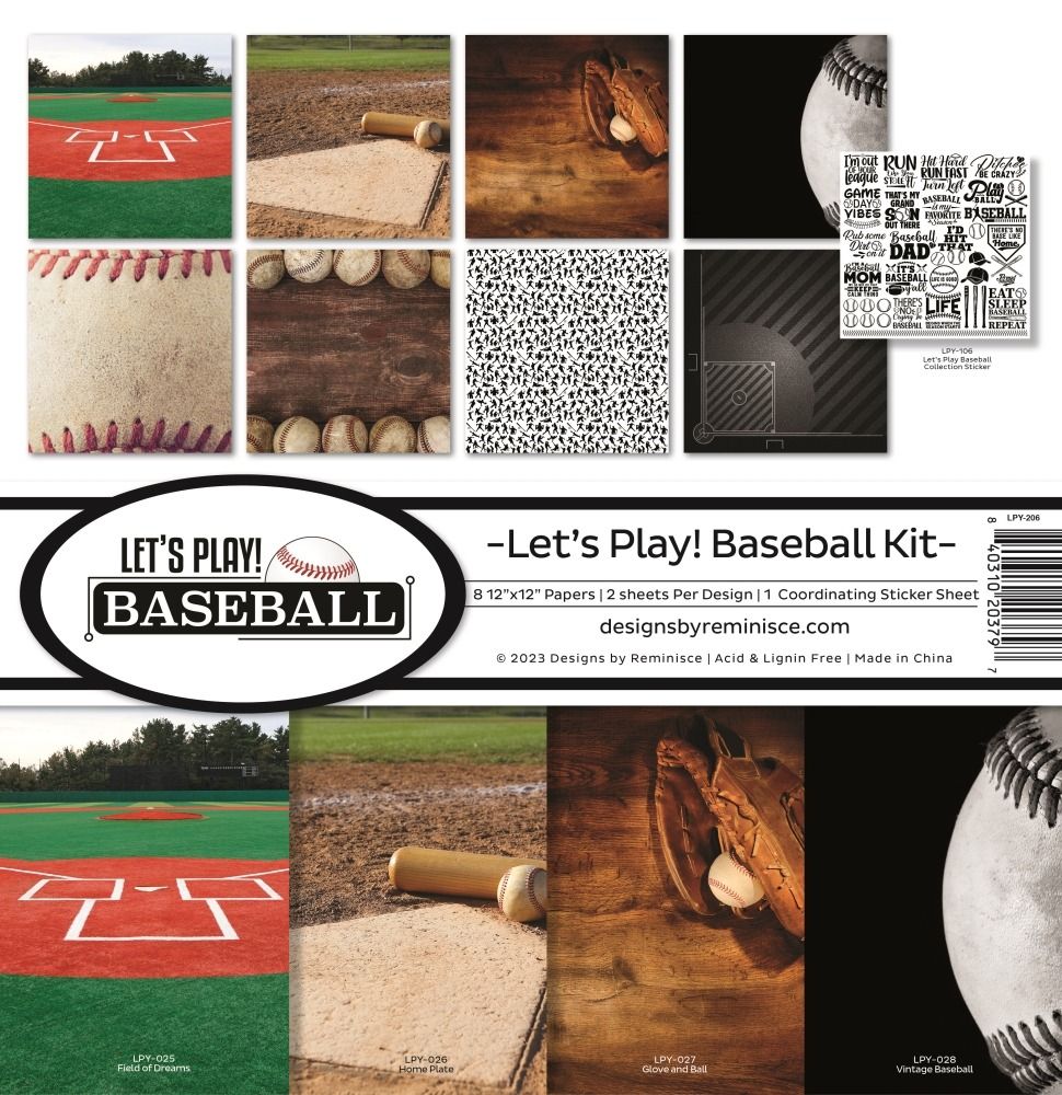 12x12 Paper Kit - Let&#39;s Play! Baseball Collection