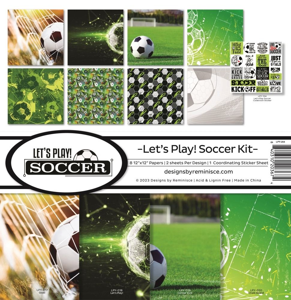 12x12 Paper Kit - Let&#39;s Play! Soccer Collection