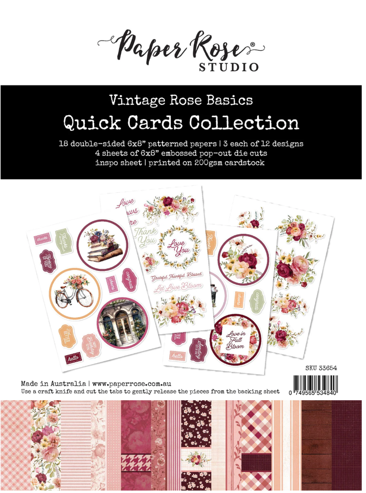 Quick Cards Cardmaking Kit - Vintage Rose Basics Collection