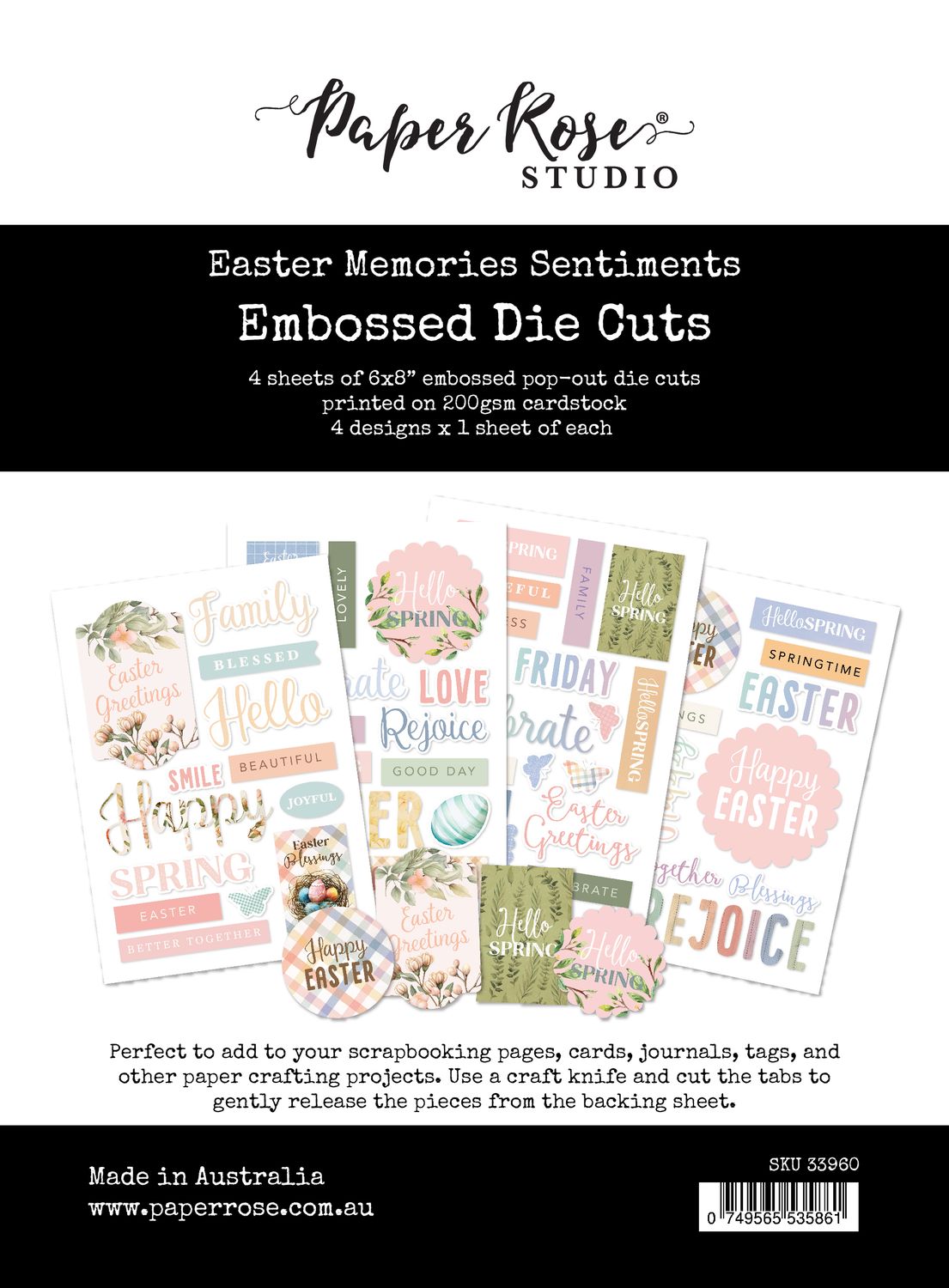 Sentiments - Embossed Die Cuts - Easter Memories Collection