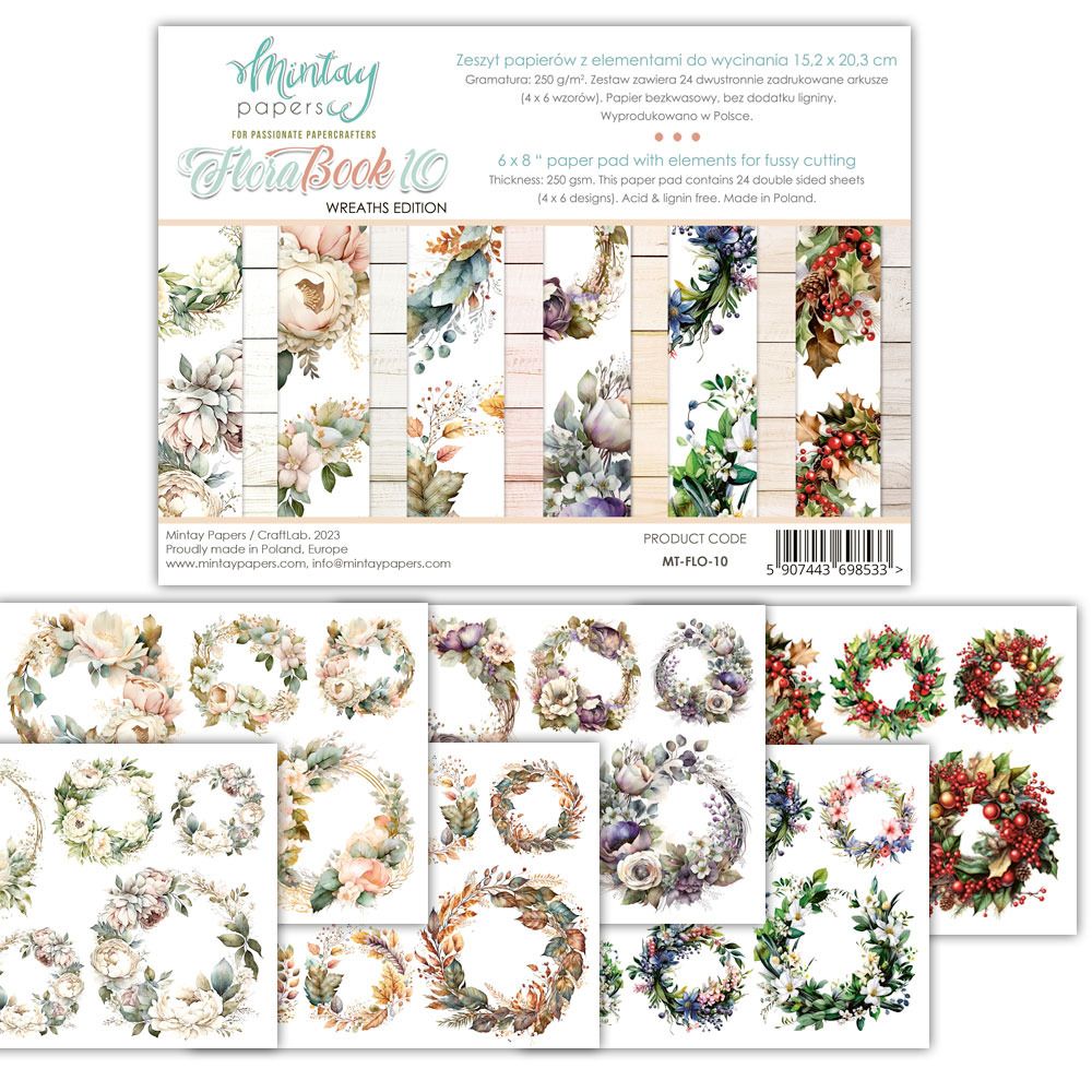 Flora Book 10 - Wreaths Edition - 6x8 Paper Pad - Book Series