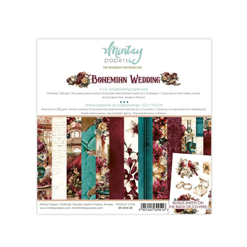 6x6 Paper Pad - Bohemian Wedding Collection