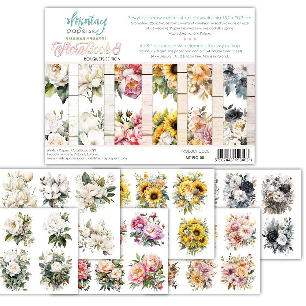 Flora Book 8 - Bouquets Edition - 6x8 Paper Pad - Book Series