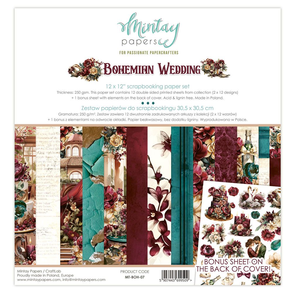 12x12 Paper Set - Bohemian Wedding Collection