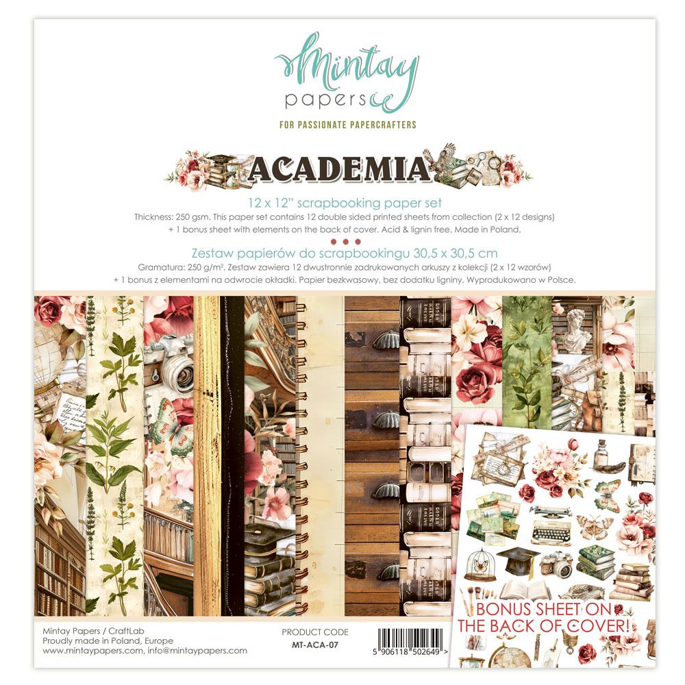 12x12 Paper Set - Academia Collection