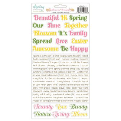 6x12 Paper Stickers - Words - Blossom Serenity Collection