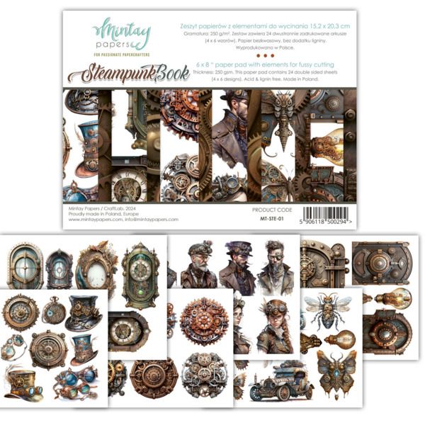 Steampunk Book - 6x8 Paper Pad - Book Series