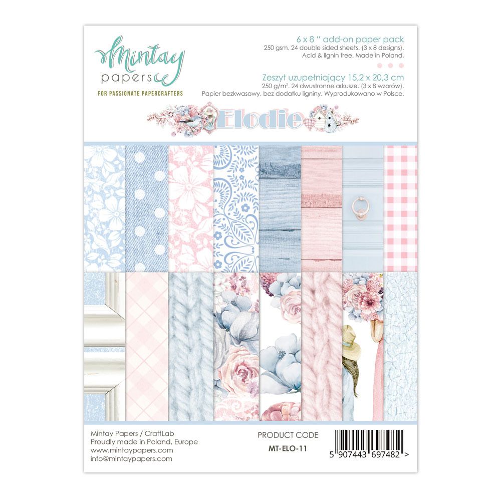 6x8 Add-on Paper Pack - Elodie Collection