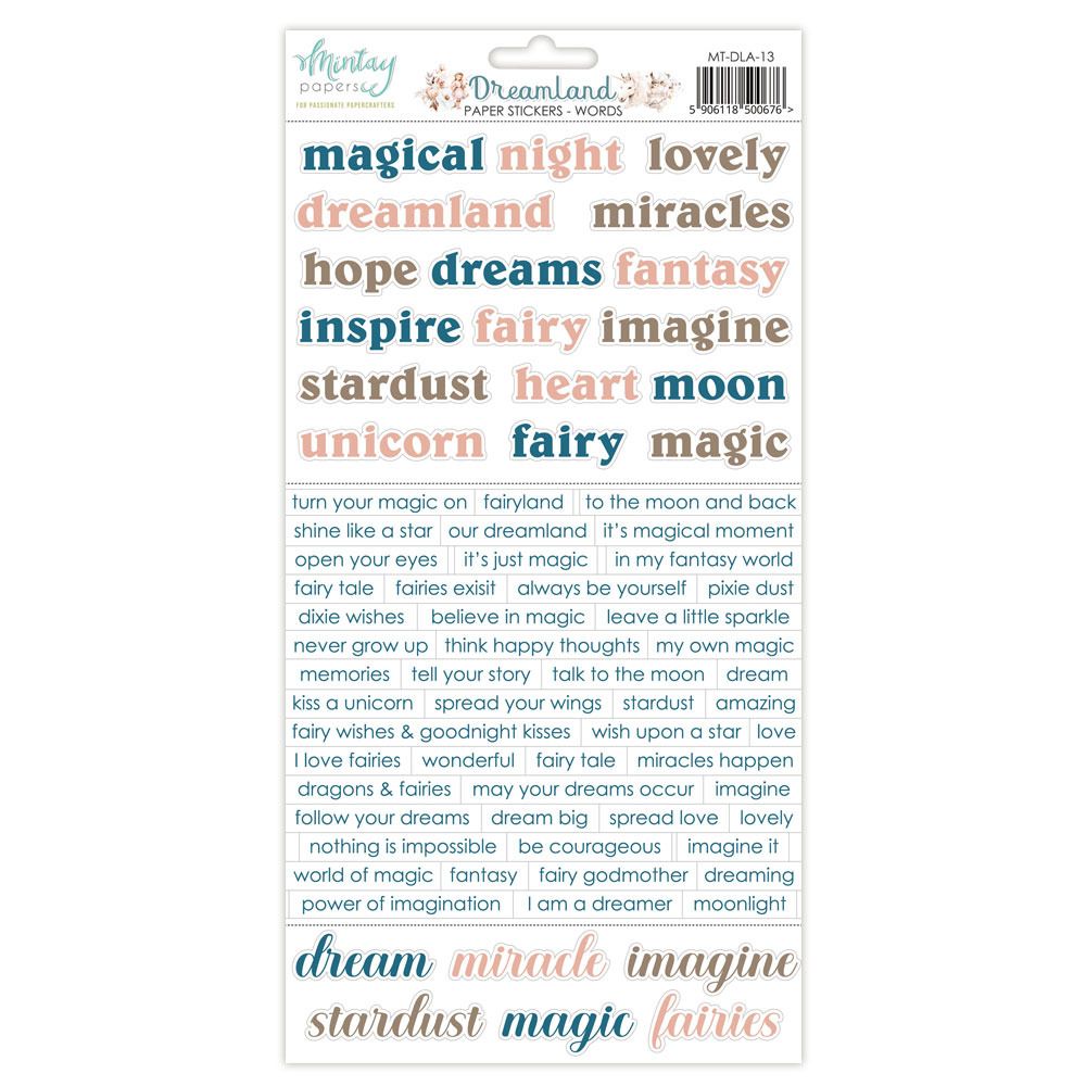 6x12 Words Paper Stickers - Dreamland Collection