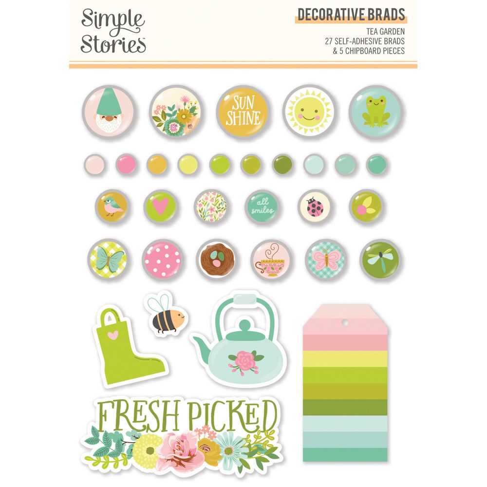 Decorative Brads - Tea Garden Collection