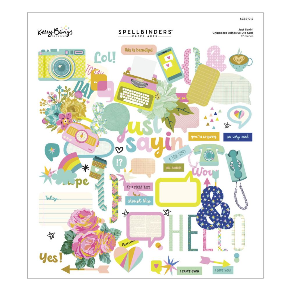 Chipboard Adhesive Die Cuts - Just Sayin&#39; Collection
