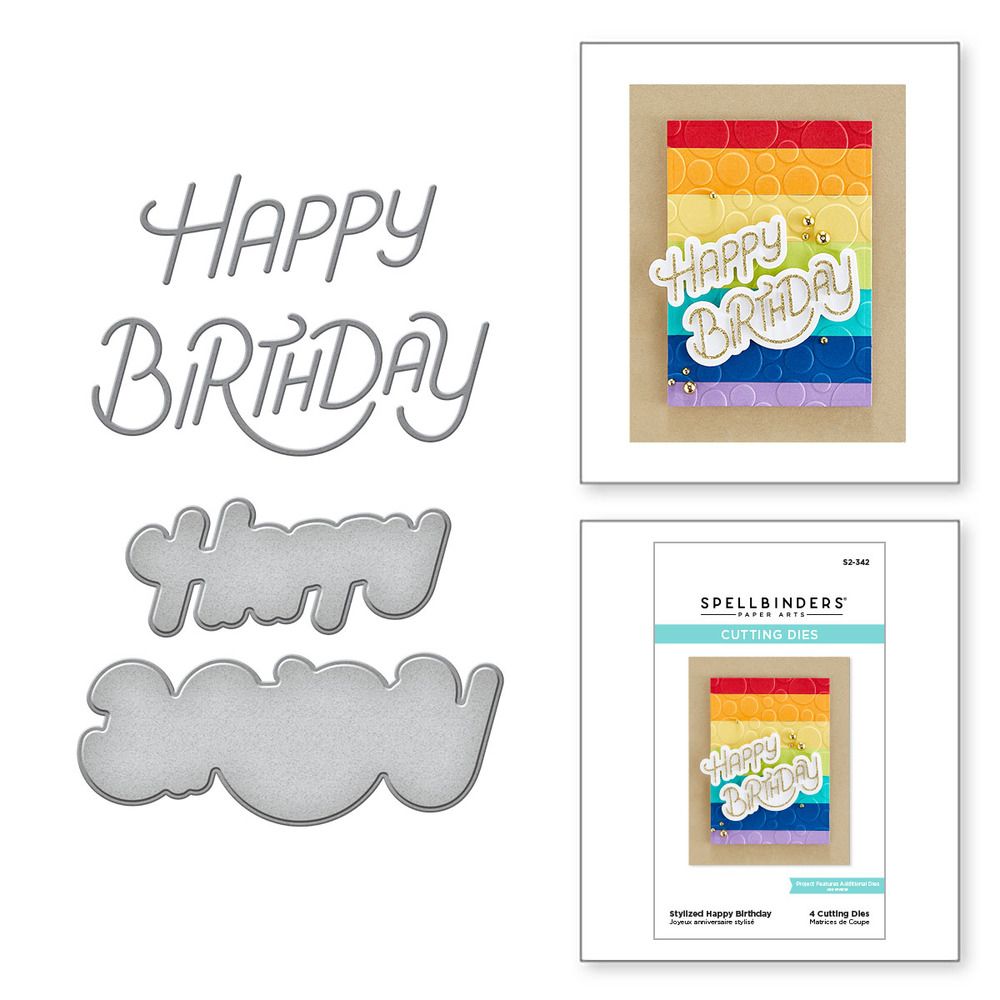 Stylized Happy Birthday - Die Set