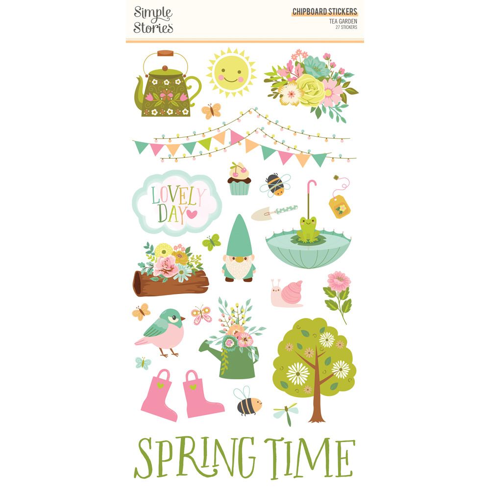 6x12 Chipboard - Tea Garden Collection