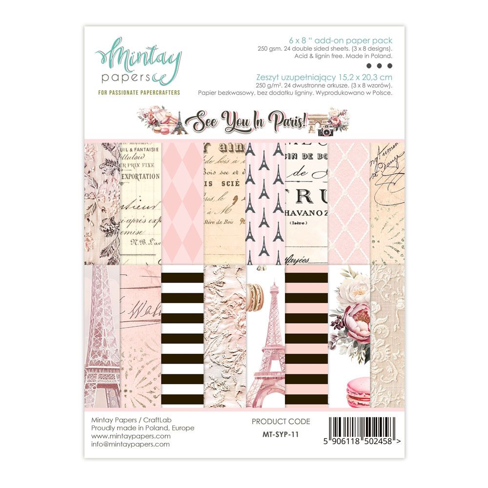 6x8 Add-on Paper Pad - See You In Paris Collection