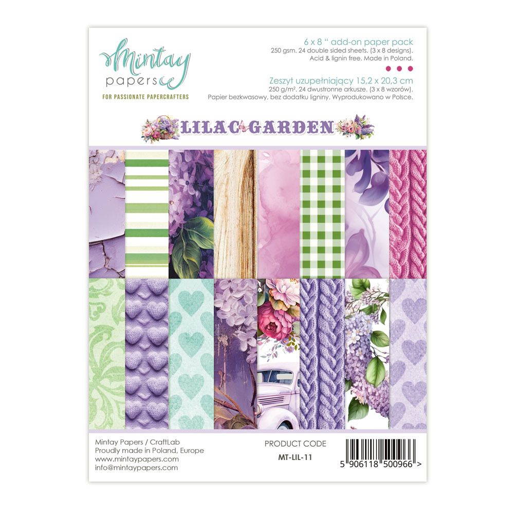 6x8 Add-on Paper Pad - Lilac Garden Collection