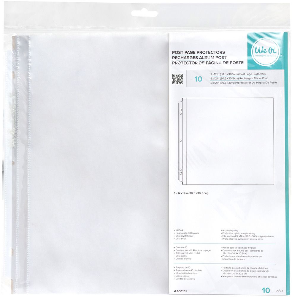12x12 Post Page Protectors - 10 Pack